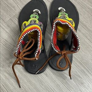 Colorful Beaded Kids Sandals